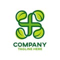 Modern natural cross and pharmacy logo