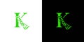 Modern and natural K logo design Royalty Free Stock Photo