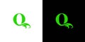 Modern and natural Q logo design Royalty Free Stock Photo