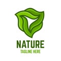 Modern nature shield logo. Vector illustration.