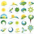 Modern nature symbol set