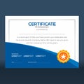 Modern neat blue and white certificate