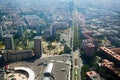 Modern neighbourhoods of Barcelona in Spain, aerial view Royalty Free Stock Photo