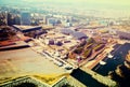 Modern neighbourhoods of Barcelona in Spain, aerial view Royalty Free Stock Photo