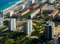 Modern neighbourhoods of Barcelona in Spain, aerial view Royalty Free Stock Photo