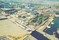 Modern neighbourhoods of Barcelona in Spain, aerial view Royalty Free Stock Photo