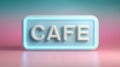 Modern neon cafe sign on clean white background Royalty Free Stock Photo