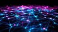 Modern Network Connection Structure With Pink And Blue Lights Royalty Free Stock Photo
