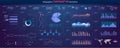 Modern network management data screen with colored charts and diagrams with steps, options, parts or processes. Diagram