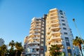 Modern and new apartment building and blue sky background Royalty Free Stock Photo