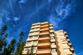 Modern and new apartment building and blue sky background Royalty Free Stock Photo