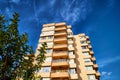 Modern and new apartment building and blue sky background Royalty Free Stock Photo