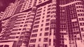 Modern new Apartment Building fragment in soft pink coral and wine red marsala duotone Royalty Free Stock Photo