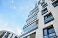 Modern and new apartment building. Multistoried modern, new and stylish living block of flats. Royalty Free Stock Photo