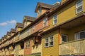 Modern and new apartment building. Multistoried modern, new and stylish living block of flats Royalty Free Stock Photo