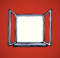 Open window. Vector drawing Royalty Free Stock Photo