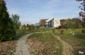 Modern , new greenhouse building