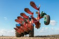 Modern new holland tractor pulling a plough Royalty Free Stock Photo