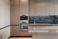 Modern and new kitchen with built in appliance Royalty Free Stock Photo