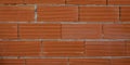 Modern new large red brick wall orange bricks background new wall texture site under construction Royalty Free Stock Photo