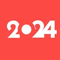 Modern 2024 new year card with numbers. Creative banner design template