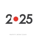 Modern 2025 New Year design with overlapping numbers and text. Vector