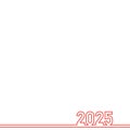 Modern 2025 New Year design with overlapping numbers and text. Vector