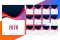 Modern 2020 new year stylish calendar template design