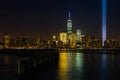 Modern New York night skyline