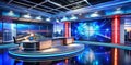 Modern News Studio Design A Comprehensive Guide to Broadcast Sets Lighting and Production Elements for Live Television Royalty Free Stock Photo