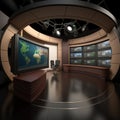 Modern news studio. Generative AI