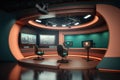 Modern news studio. Generative AI