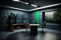 Modern news studio. Generative AI