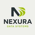 Modern NEXURA Data Systems Logo with Dynamic Lime Green Elements Royalty Free Stock Photo