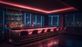 Modern nightclub bar illuminated with luxury lighting equipment generated by AI