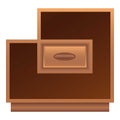 Modern nightstand icon, cartoon style