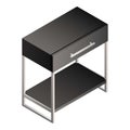 Modern nightstand icon, isometric style