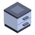 Modern nightstand icon, isometric style