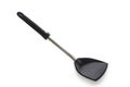 Modern non stick spade of frying pan or spatula in black color and stainless steel on white isolated background with clipping path Royalty Free Stock Photo