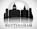 Modern Nottingham City Skyline Design. England