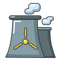 Modern nuclear power plant icon, cartoon style