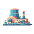 Modern nuclear power plant symbolizes dangerous pollution