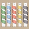 Modern numbered colored ribbons-banners Royalty Free Stock Photo