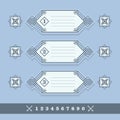 Modern numerical line banners icons set