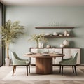 Modern Oasis: A Dining Setup that Evokes Serenity and Relaxation