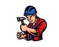 Modern Occupation People Cartoon Logo - Construction Worker