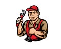 Modern Occupation People Cartoon Logo - Plumber