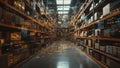 Modern Office with AI generated Data Visualization