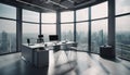 Modern office with amazing view. Concept of business and workplace.