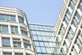 Modern office architectur at blue glass wall backgrounds Royalty Free Stock Photo